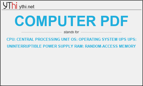 What does COMPUTER PDF mean? What is the full form of COMPUTER PDF?